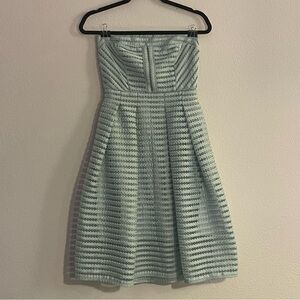 New York & Company Fit And Flare Strapless Eyelet Dress Mint w/ Pockets